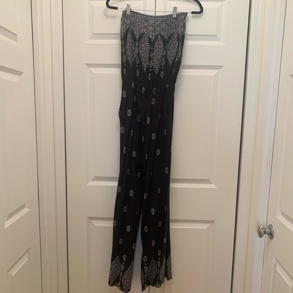Black and white paisley jumpsuit